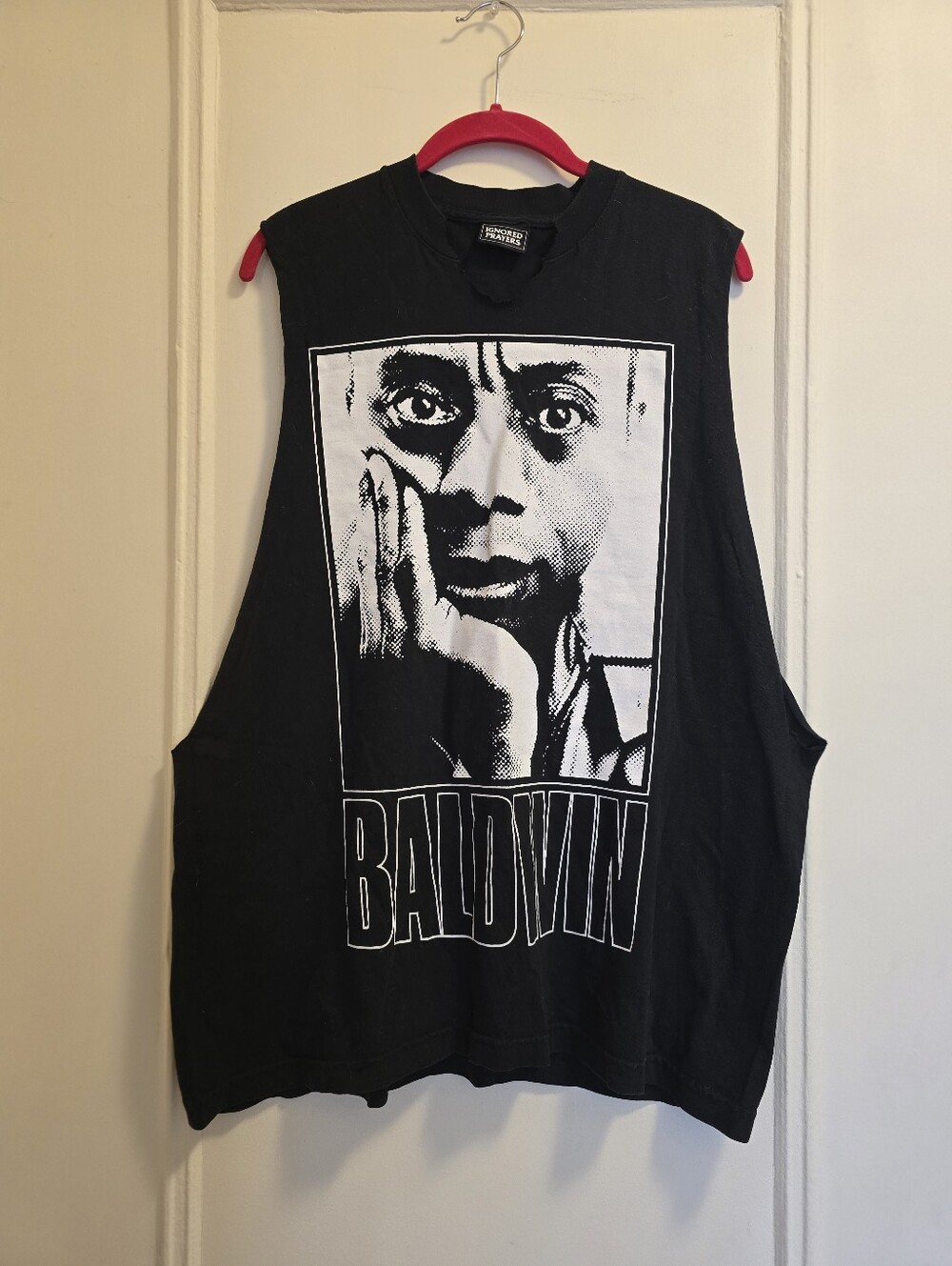 James Baldwin Ignored Prayers Black & White Reversible Muscle Tee Tank Sz Large